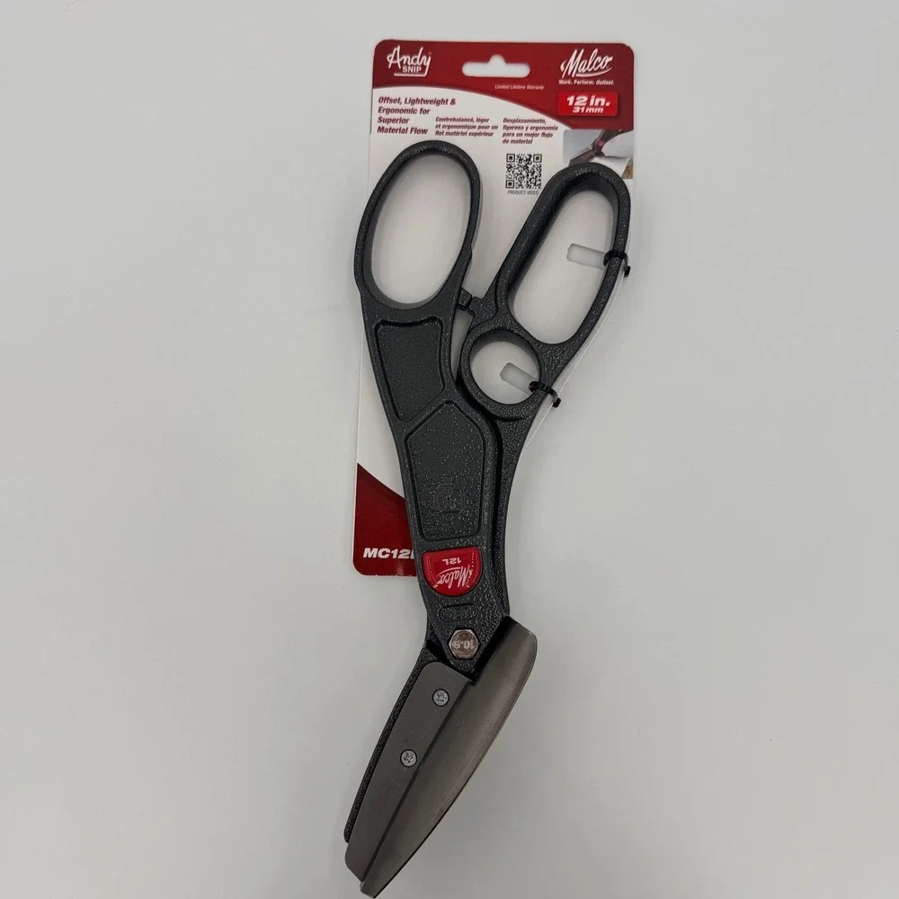 Malco Andy Snip Offset Shears 12in Gray New MC12LS Left Straight Cut